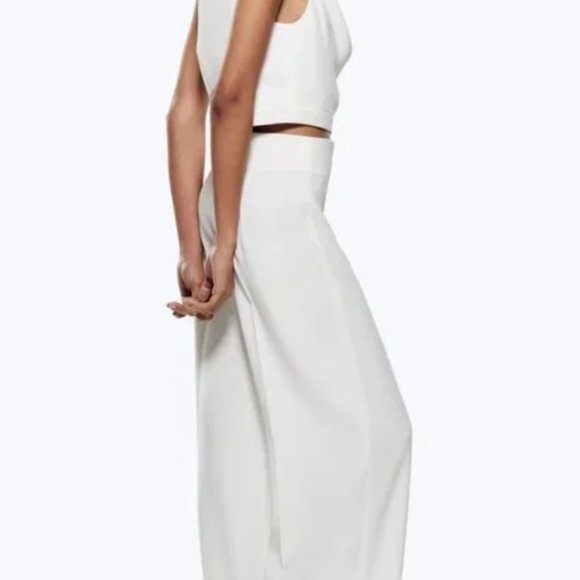 ZARA Culottes Wide Leg Trousers - White | 2242/878/712 - Size L - Picture 4 of 7